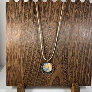 Acrylic Pour Star Pendant Necklace Vibrant Handmade One-Of-A-Kind